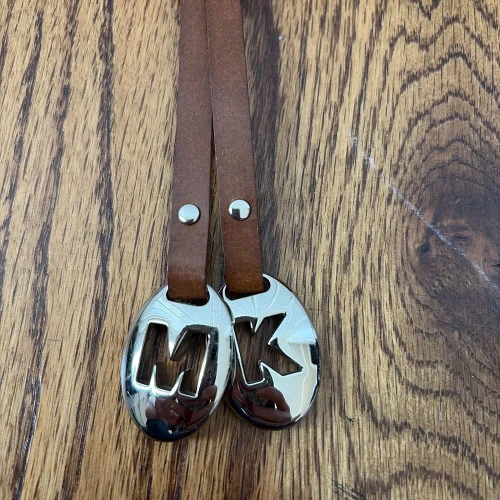 Michael Kors Braided Genuine Leather Belt Boho Brown Women's Small New With Tags